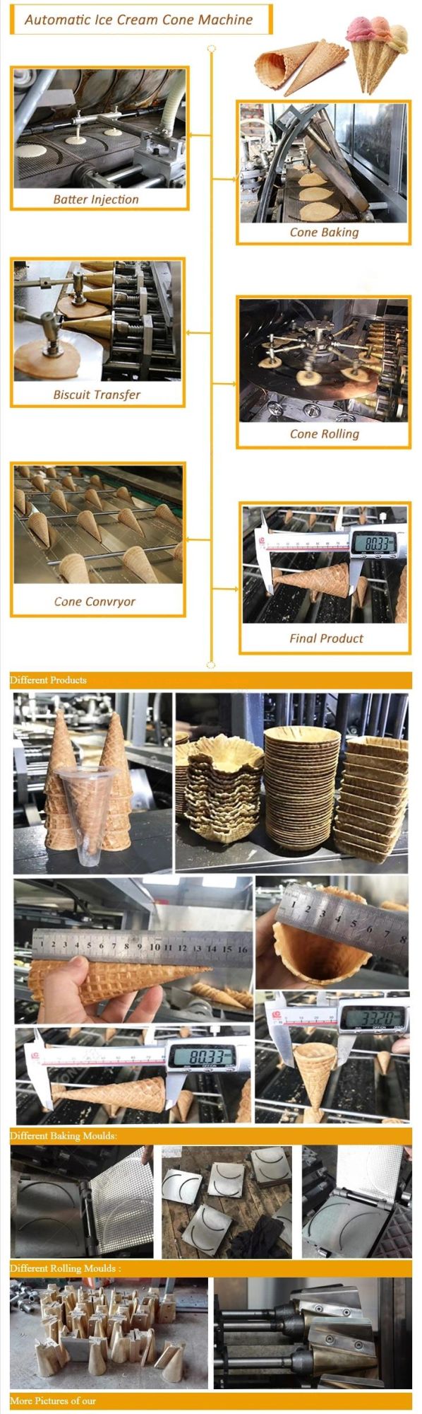 Energy Saving Full Automatic Waffle Bowl Machine