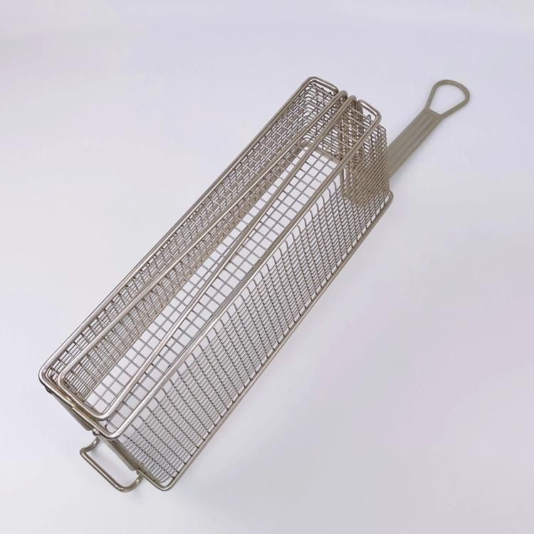 French Fries Basket Strainer Kitchen Accessories Stainless Steel Wire Mesh Fry Basket for Deep Fat Fryer