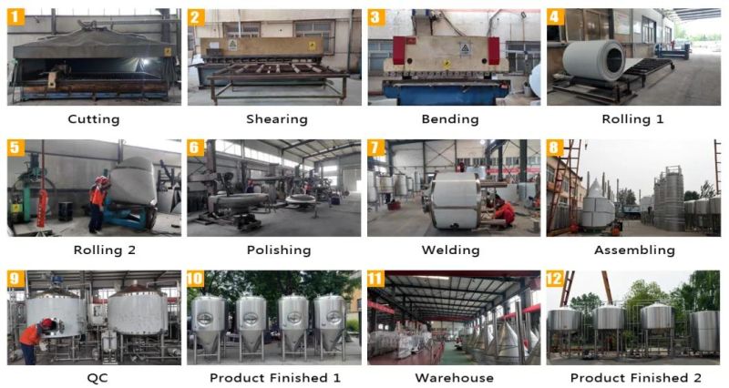 SS304 2500L Automatic Production Line Beer Brewing Equipment