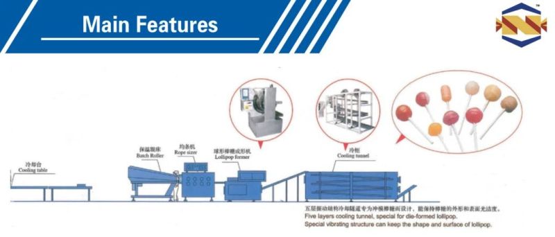 2021 High-Tech Professional Lollipop Candy Machine with Depositing Production Line