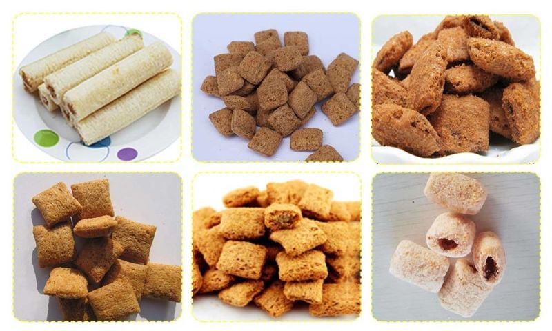 China Machines Supplier Chocolate Filling-Core Corn Puffed Snack Food /Cheese Ball Food Processing Line From Jinan Dh