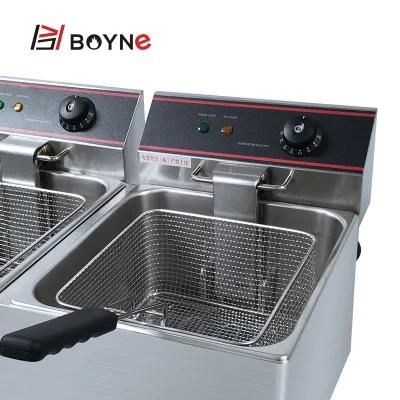 Commercial Stainless Steel Double Tank 11 Liter Electric Deep Fryer