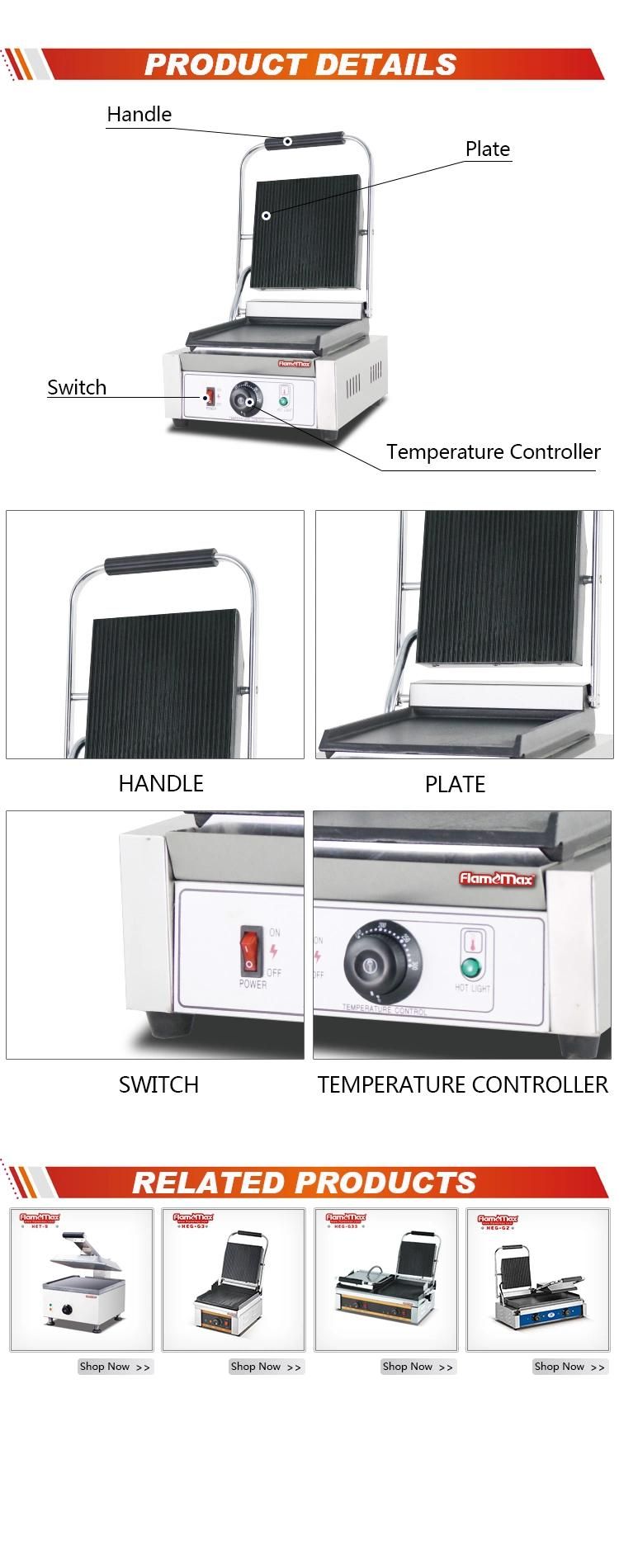 Non Stick Cast Iron Sandwich Press Panini Grill/Contact Grill