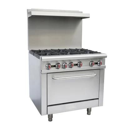 New 6 Gas Burners Commercial Economy Cooking Range Gas Oven