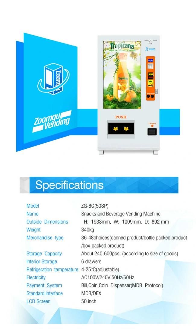 Zoomgu Refrigerated Touch Vending Machine