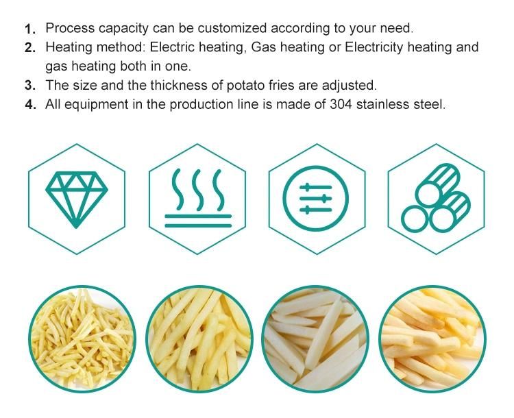 Small Scale Semi Automatic Frozen French Fries Machinery