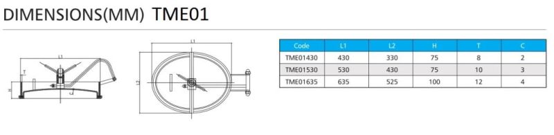 Stainless Steel Pressure Elliptical Manhole Cover with Silicon Gasket