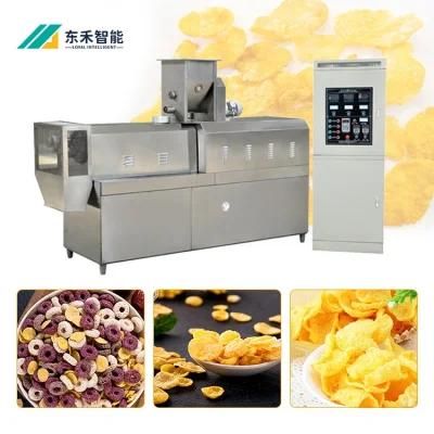 Cocoa Crispy Corn Flakes Hula Hoops Kids Cereal Processing Machines Extruder Equipment ...