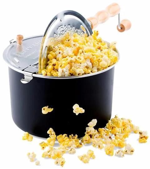 Gas Stove Home Use Aluminum Popcorn Pot Holloware Non-Stick Popcorn Kettle Pan