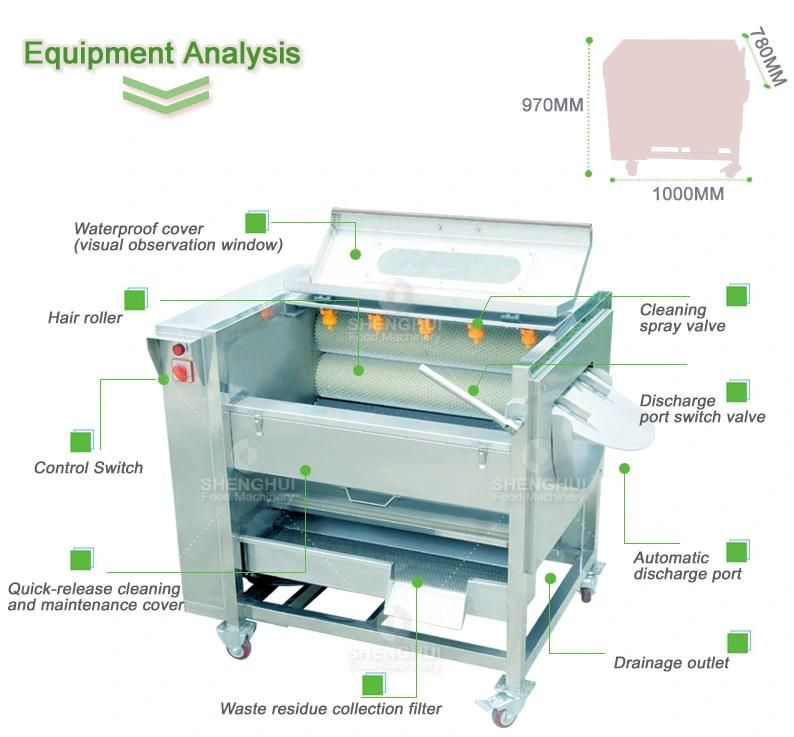 Commercial Brush Potato Peeling Machine