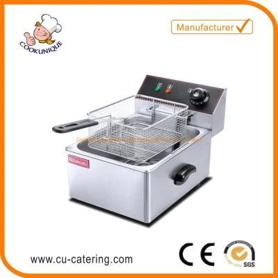 Stainless Steel 1-Tank 1-Basket Electric Fryer 6L Sateless Steel Fryer