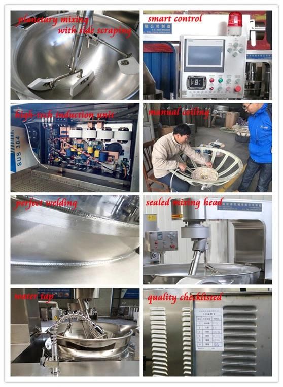 Industrial Double Planetary Gas Cooking Mixer Machine High Capacity Chili Sauce Curry Paste Sauce Making Machine Cooking Kettle