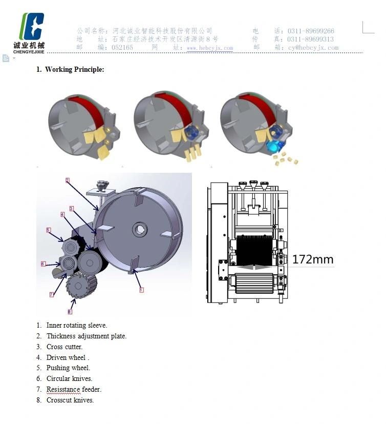 2000kg/H Industrial Vegetable Cutting Machine Food Shredder Cutting Machine