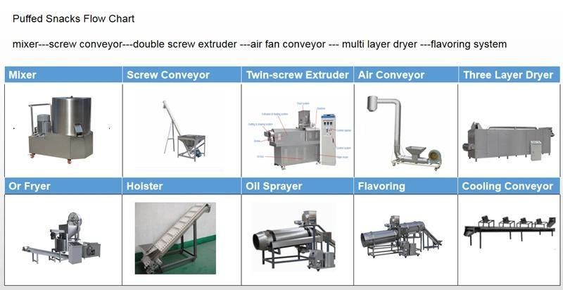 Rice Puff Corn Snack Food Extruder Corn Tortilla Chips Multifunction Twin Screw Extruder Making Machine