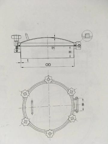 Sanitary Stainless Steel Pressure Circular &Round Manhole Cover Manway