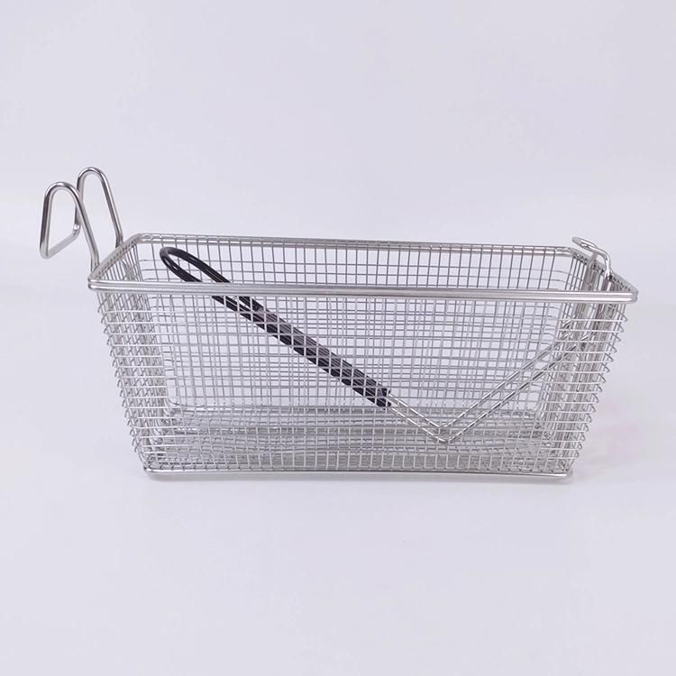 9 Gallon Large Deep Fry Basket Stainless Steel Fryer Basket for Frying Serving Food with Detachable Handle