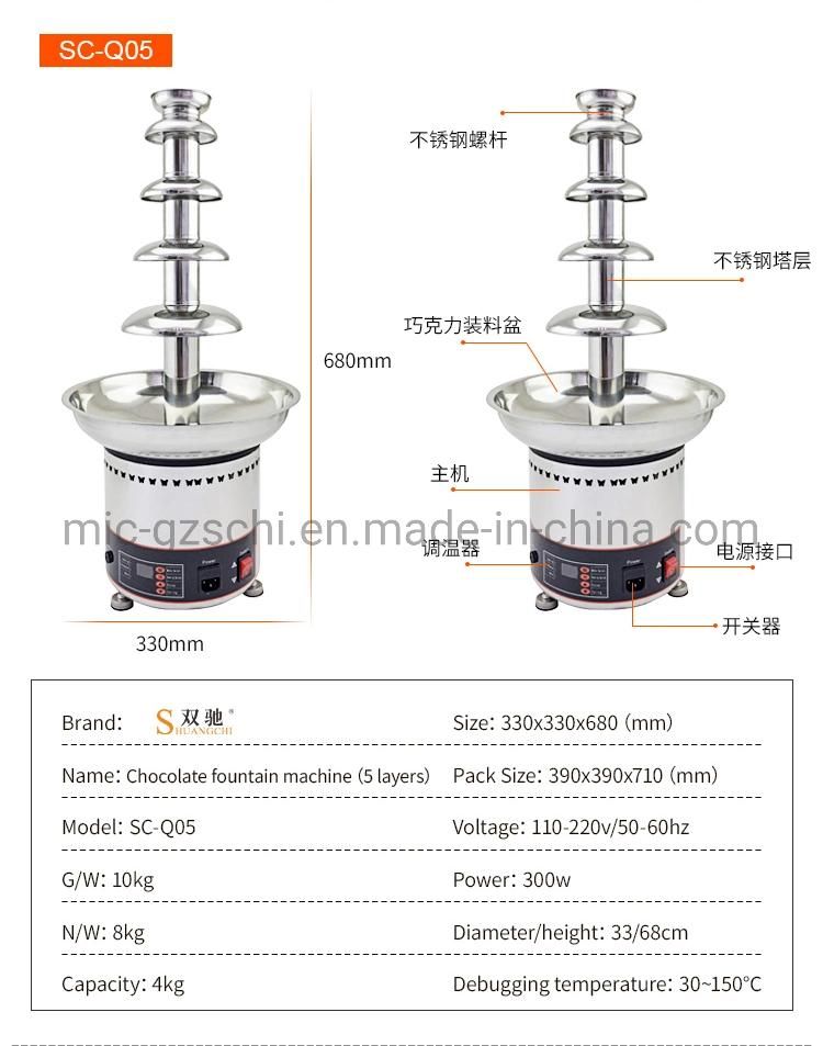 6 Layers Commercial Chocolate Fountain Machine