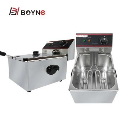 6L Single Tank Stainless Steel Potato Chips Deep Open Fryer