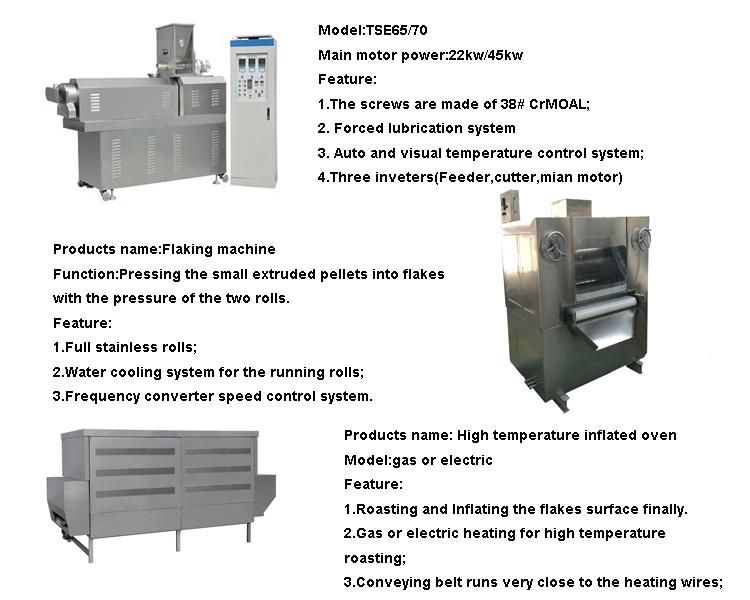 Puffed Corn Flakes Breakfast Cereal Manufacturing Processing Machine Plant