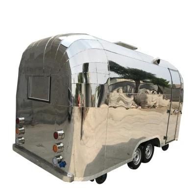 Best Selling BBQ Burger Coffee Food Trailer Airstream Stainless Steel Mobile Food Truck