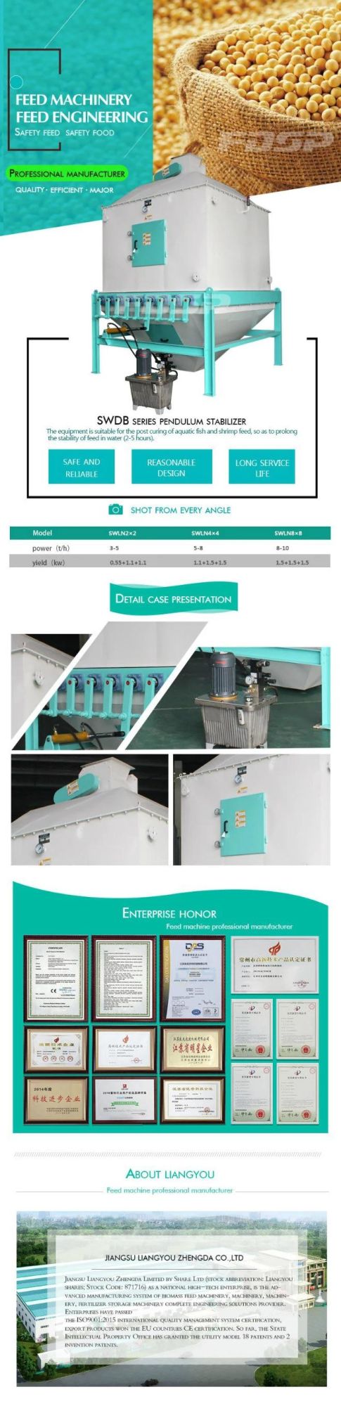 Swing Stabilizer for Special Aqua Fish Feed Production Line