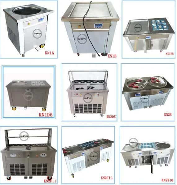 Most Popular Fried Ice Cream Machine Single Square Pan with 6 Freezer Cooling Tanks Electric Fried Ice Cream Roll Machine