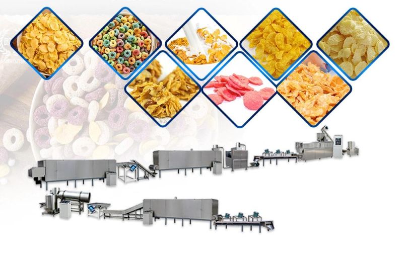 250kg/H Malt-O-Meal Corn Flakes Breakfast Cereal Maker Machine Manufacturer