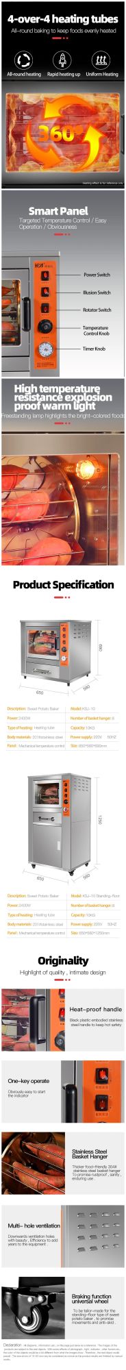 Ksj-10 Potato Corn Baking Equipment Oven Baker Food Shop Price