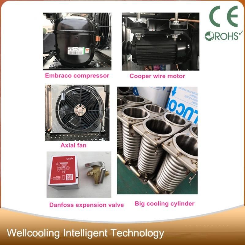 Wellcooling Stainless Steel Soft Ice Cream Machine LCD Panel