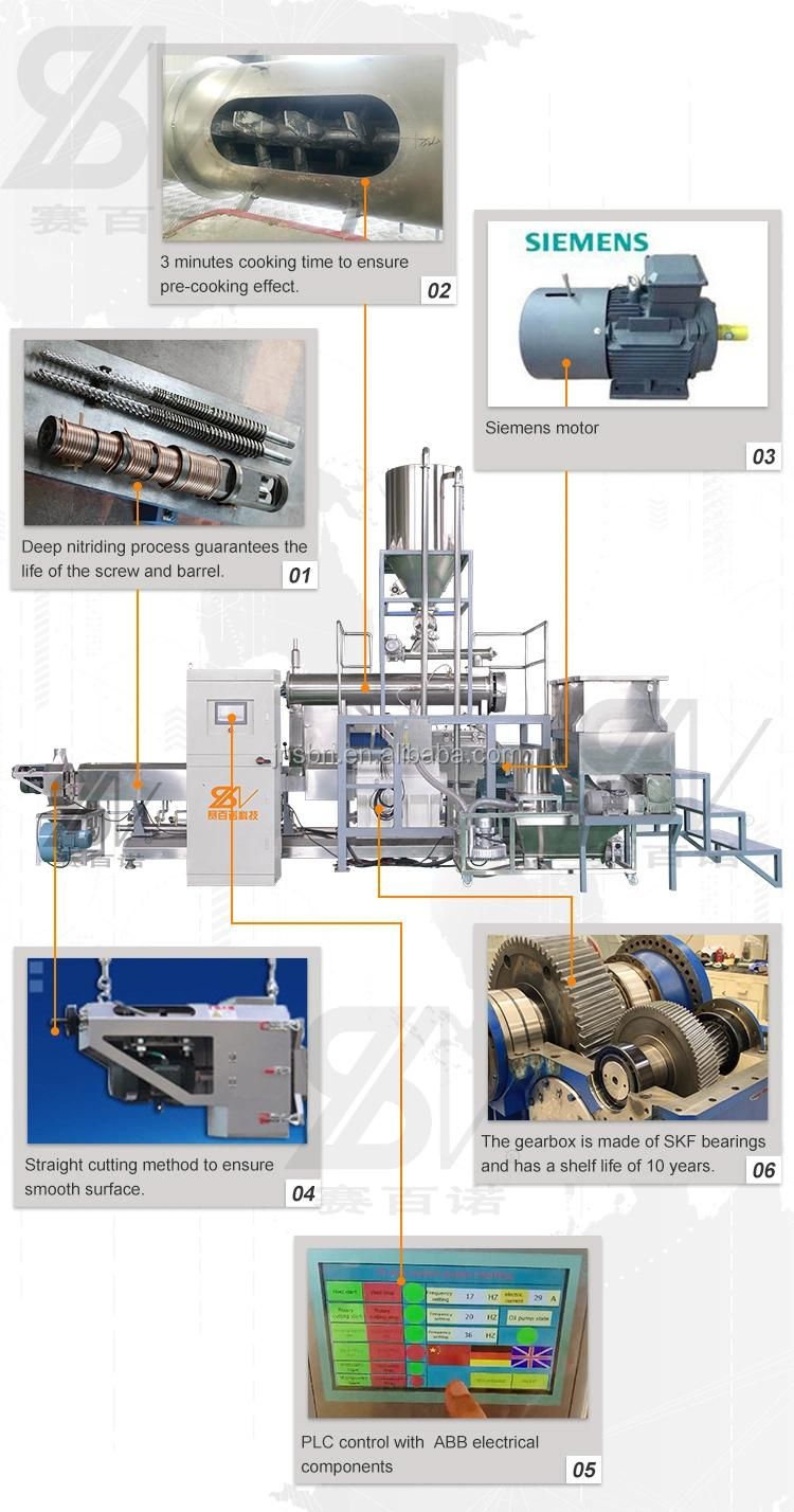 Soya Nugget Extruder Fiber Soya Nugget Machine Fiber Soya Protein Processing Line