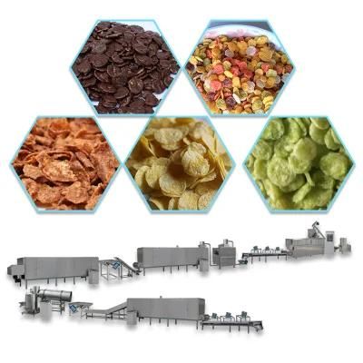 Breakfast Cereal Snacks Production Plant Corn Flakes Cereal Dispenser Making Extruder Line