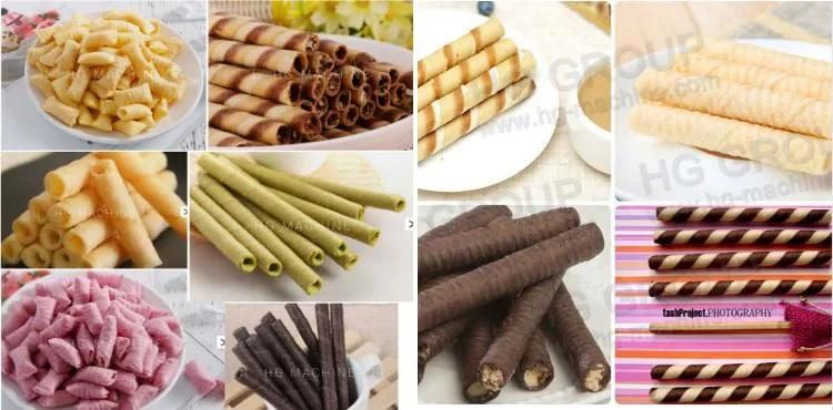 Automatic Food Baking Oven Equipment Chocolate Filled Wafer Biscuit Egg Roll Stick Bakery Snack Food Machine