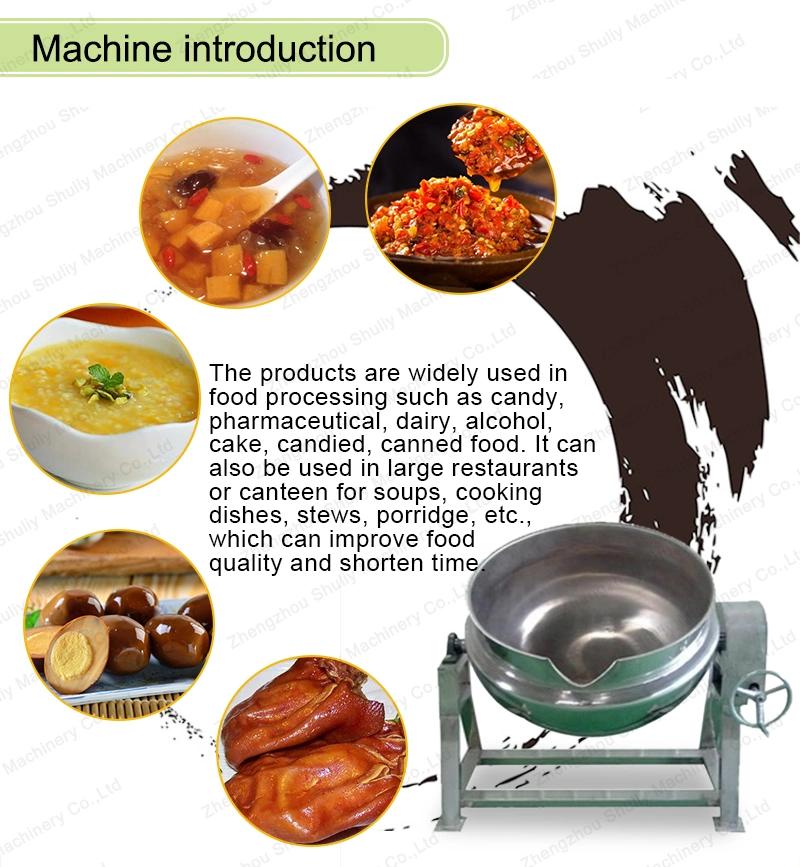 Large Cooking Kettle Jacketed Pan Porridge Making Machine