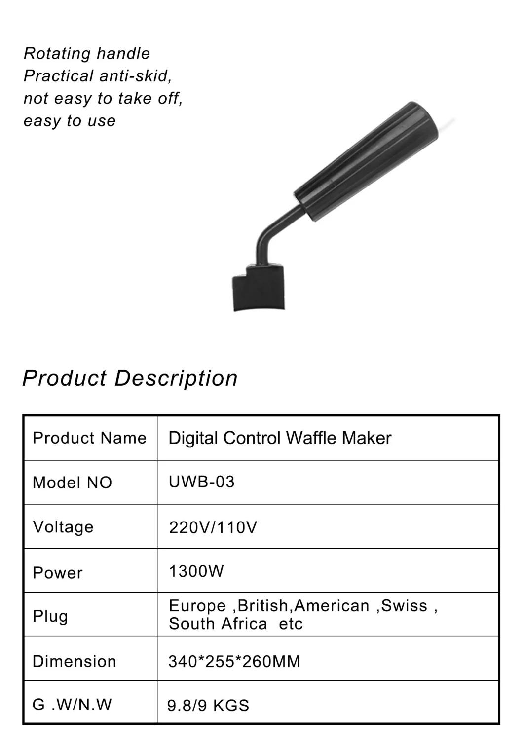 Qianmai Waffle Plate Temperature Control Circular Four Grid Waffle Maker