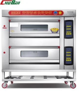 Baking Equipment 2 Deck 4 Tray Gas Oven with Computer Controller for Commerical Kitchen ...