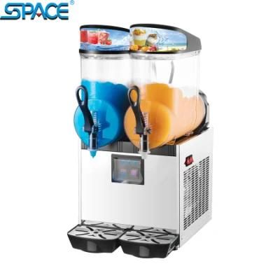 220V 2 Tank Smoothie Blender Ice Maker Frozen Drinking Slushy Machine