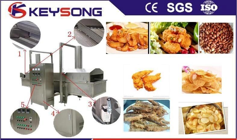 Continous Belt Food Frying Machine