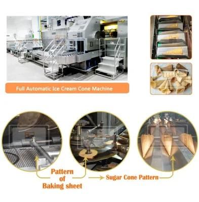 Manufacturer Customized of Flat-Bottomed Ice Cream Wafer Cone Making Machine