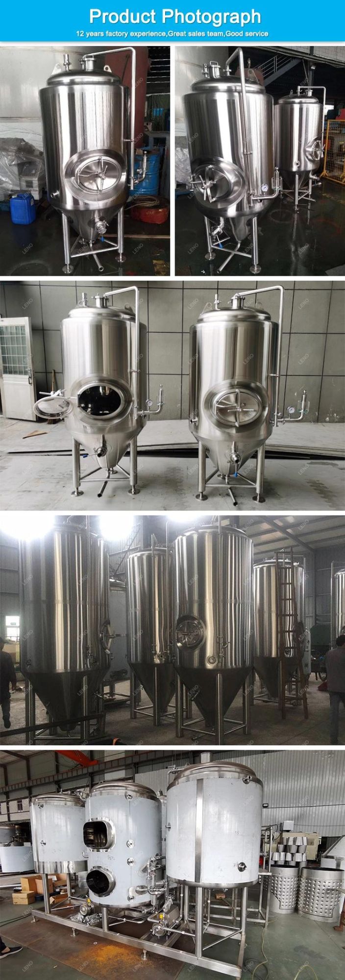 Leno 500L 2000liter 100 Gallon 10bbl 20bbl 50bbl Fermenting Equipment Distillation Brewery Conical Fermentor Brew Fermentation Tank Dimple Jacket Beer Fermenter