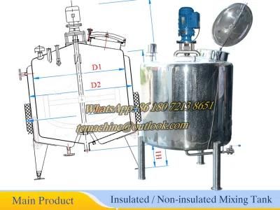 Conical Bottom Mixing Tank with Seal Top Ss304 Mixing Tank