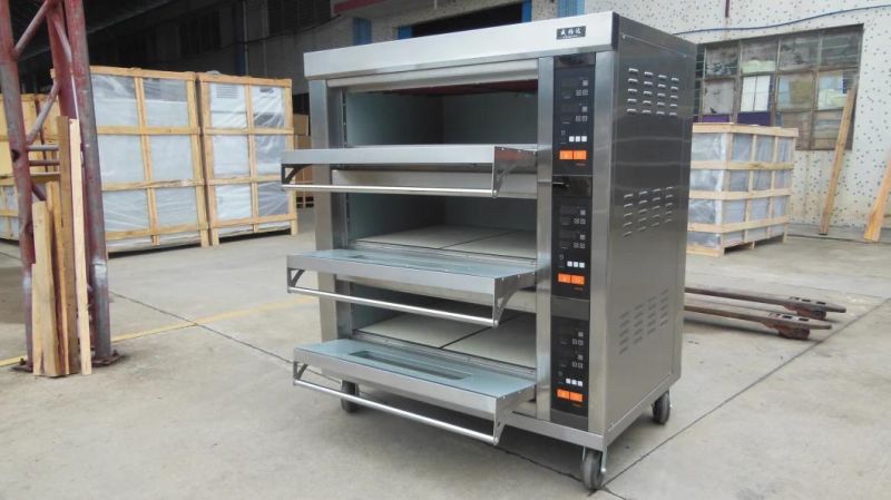 Manufacturer Industrial Two Layer Six Tray Stainless Steel Electric Steam Oven