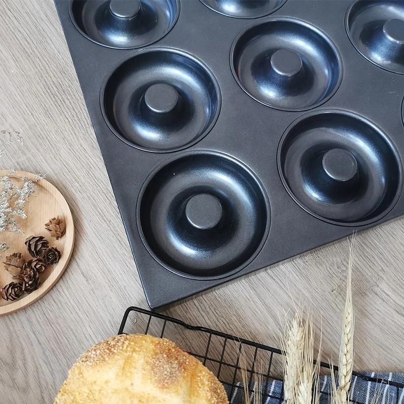 Industrial Non-Stick Cake Mold of Donut Shaped Metal Carbon Steel Baking Tray Donut Bakeware Donut Pan