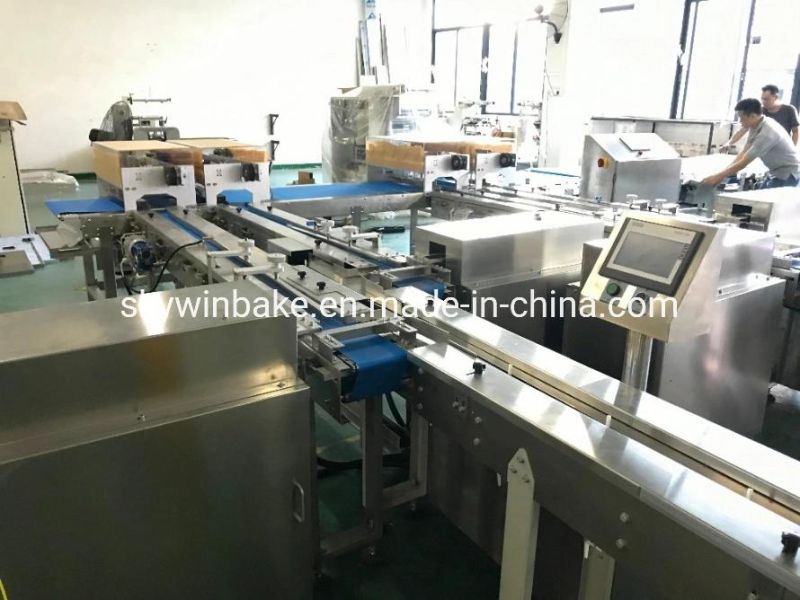 Skywin Wafer Machine Making Wafer Pillow Biscuit Feeding and Packing Line Machine