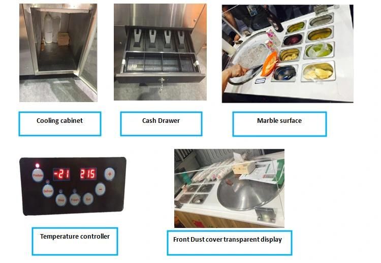 Commercial Thai Gelato Soft Fried Ice Cream Roll Machine Ice Cream Making Machine