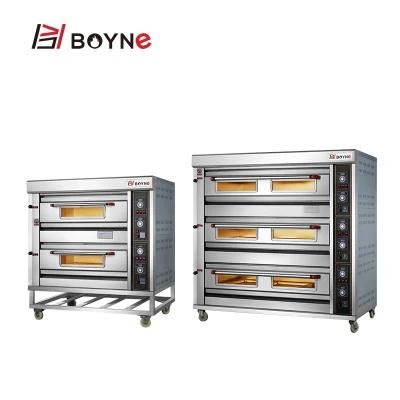 Pizza Oven with Stone Double Deck 4 Trays Gas Oven