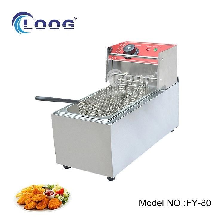 Homemade Commercial Table Top Stainless Steel 220V Potato Chips Cooking Donuts Machines Electric Single Basket Chicken Deep Fryer