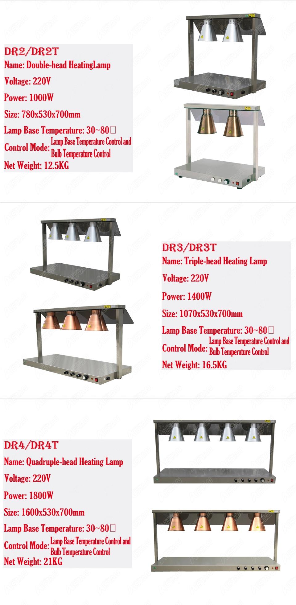 Dr1t Electric Counter Top Food Warmer Station with Heating Lamp for Buffet and Restaurant