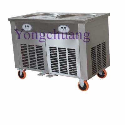 Roll Fried Ice Cream Machine with Temperature Control Pedal Defrost