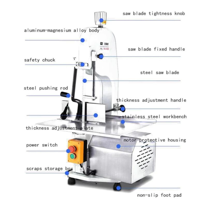 High Quality Commercial Electric Frozen Fish Bone Saw 750W