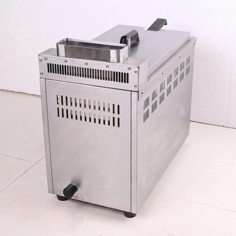 GF71A Commercial Restaurant Adjustable 8L LPG Gas Deep Fryer with Temperature Control